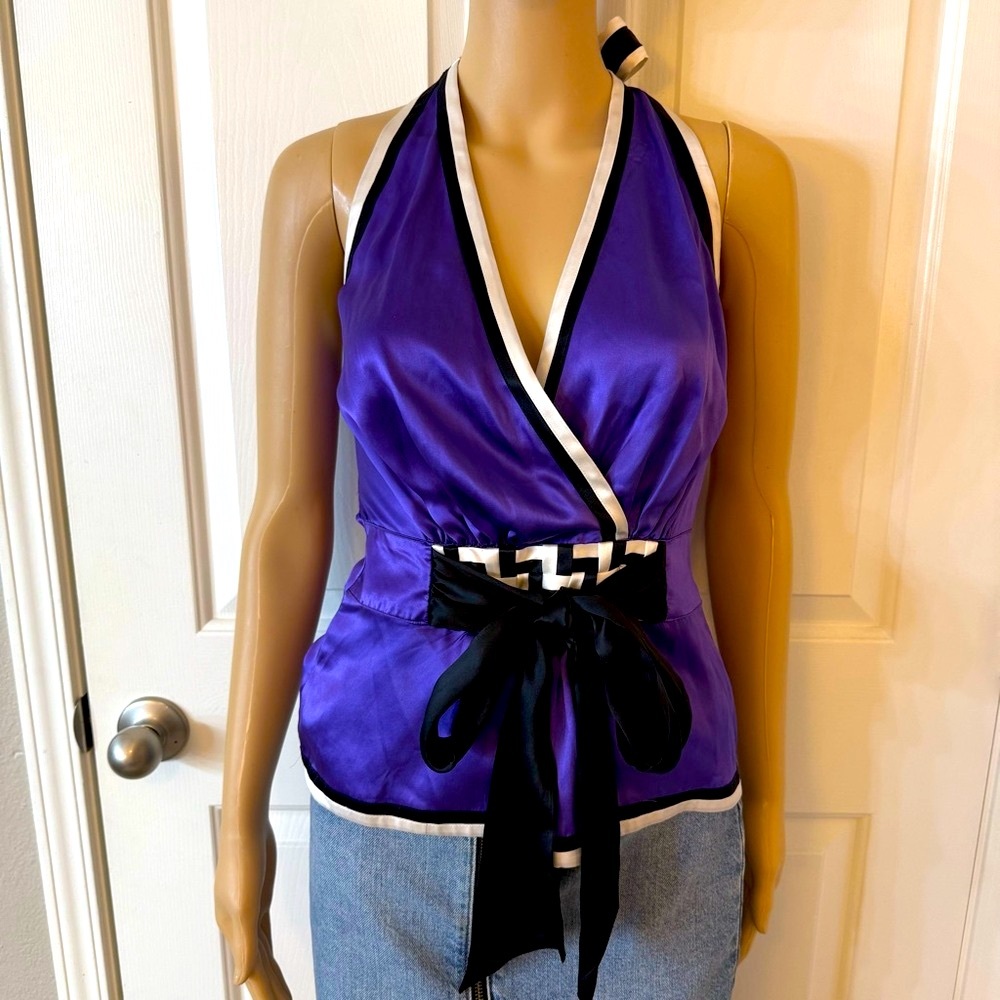 Y2K Bebe Silk Purple Blouse